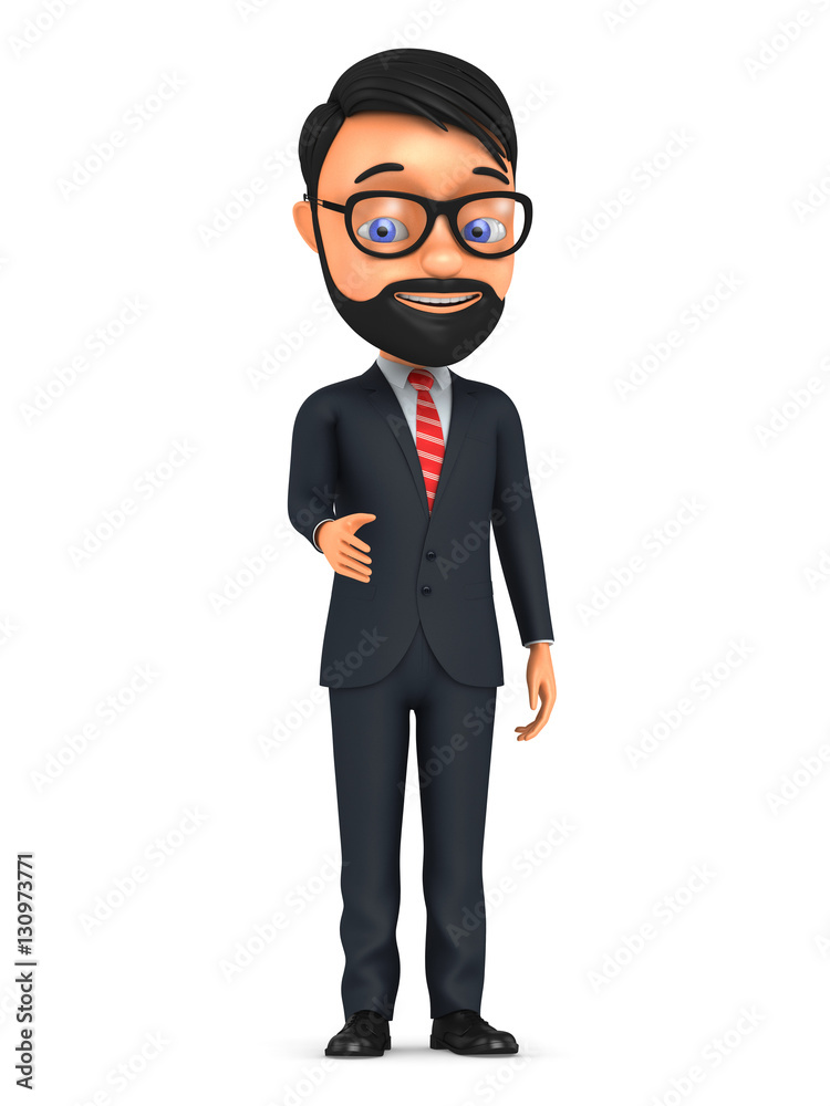 3d successful businessman isolated on white background. A man ex 3d successful businessman isolated on white background. A man ex