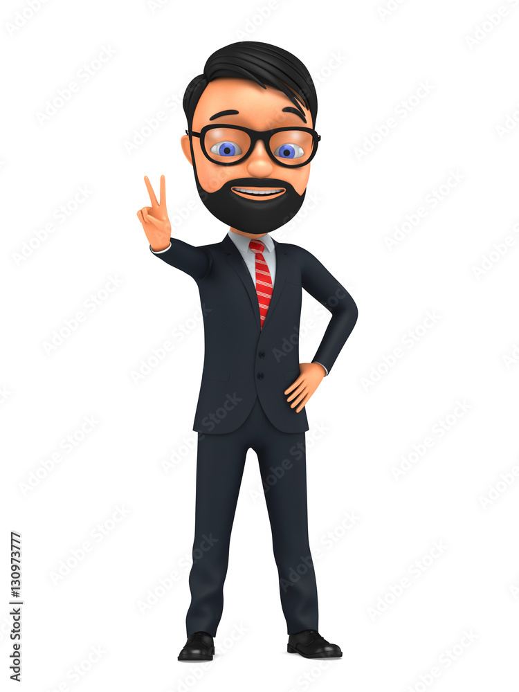 3d successful businessman isolated on white background .Man show 3d successful businessman isolated on white background .Man show