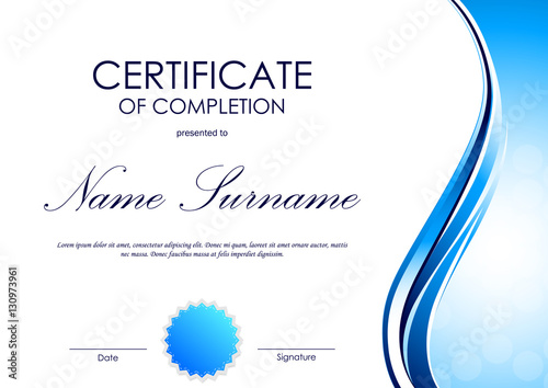 Canvas Print Certificate of completion template