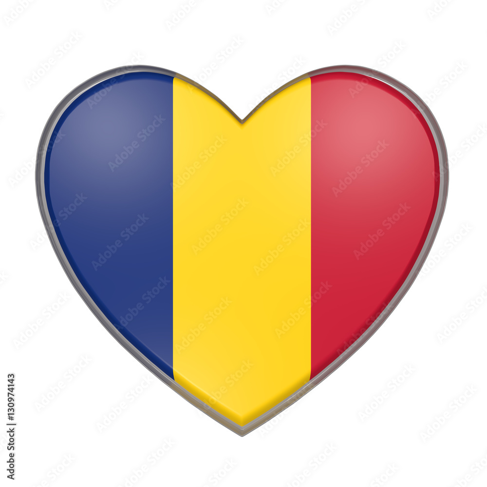 Fototapeta premium Republic of Chad heart