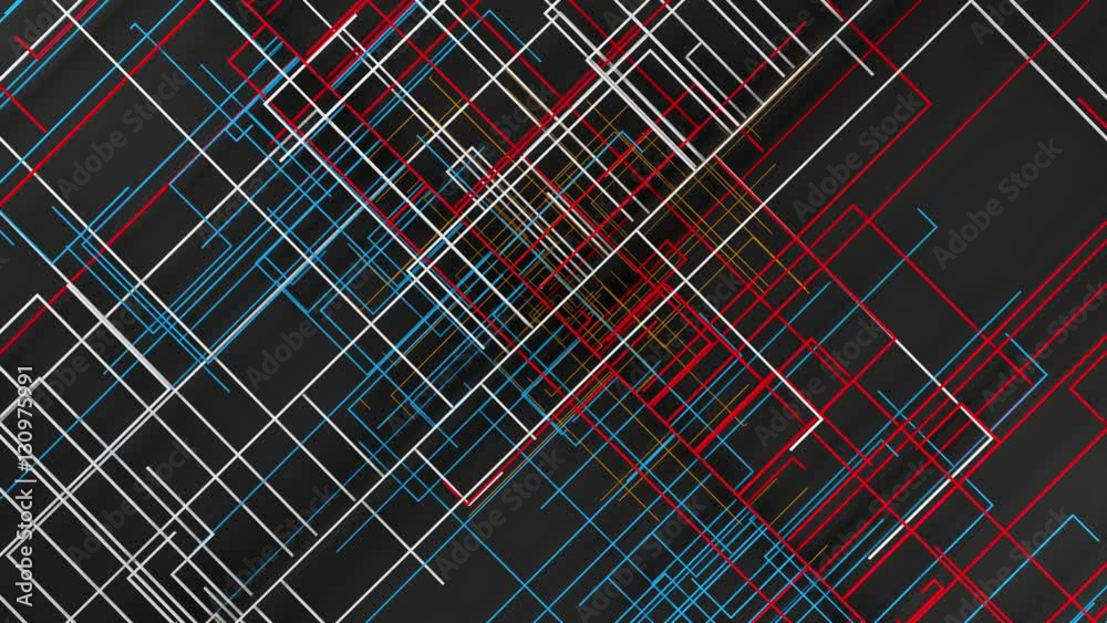 3d rendered background with random deformed  lines. Geometric background. Chaotic growing lines. Random lines.