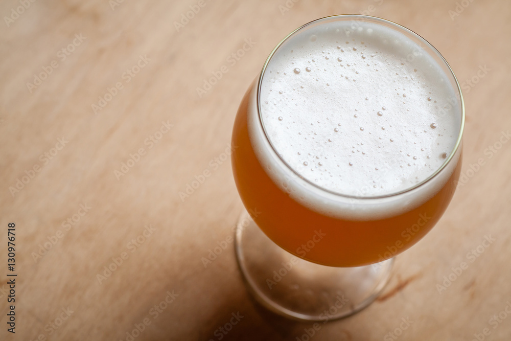 Wheat beer on wood Wheat beer on wood