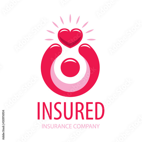 vector logo man holding a heart