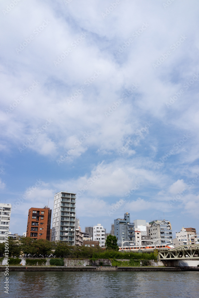 隅田川と鉄道橋の風景