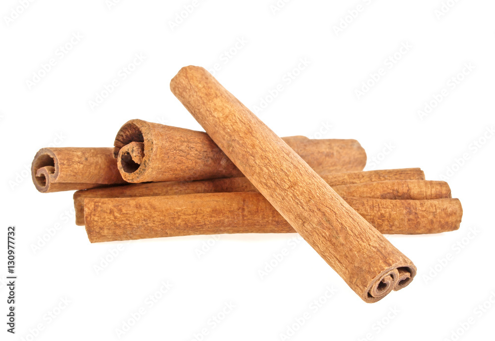 Cinnamon sticks isolated on white background