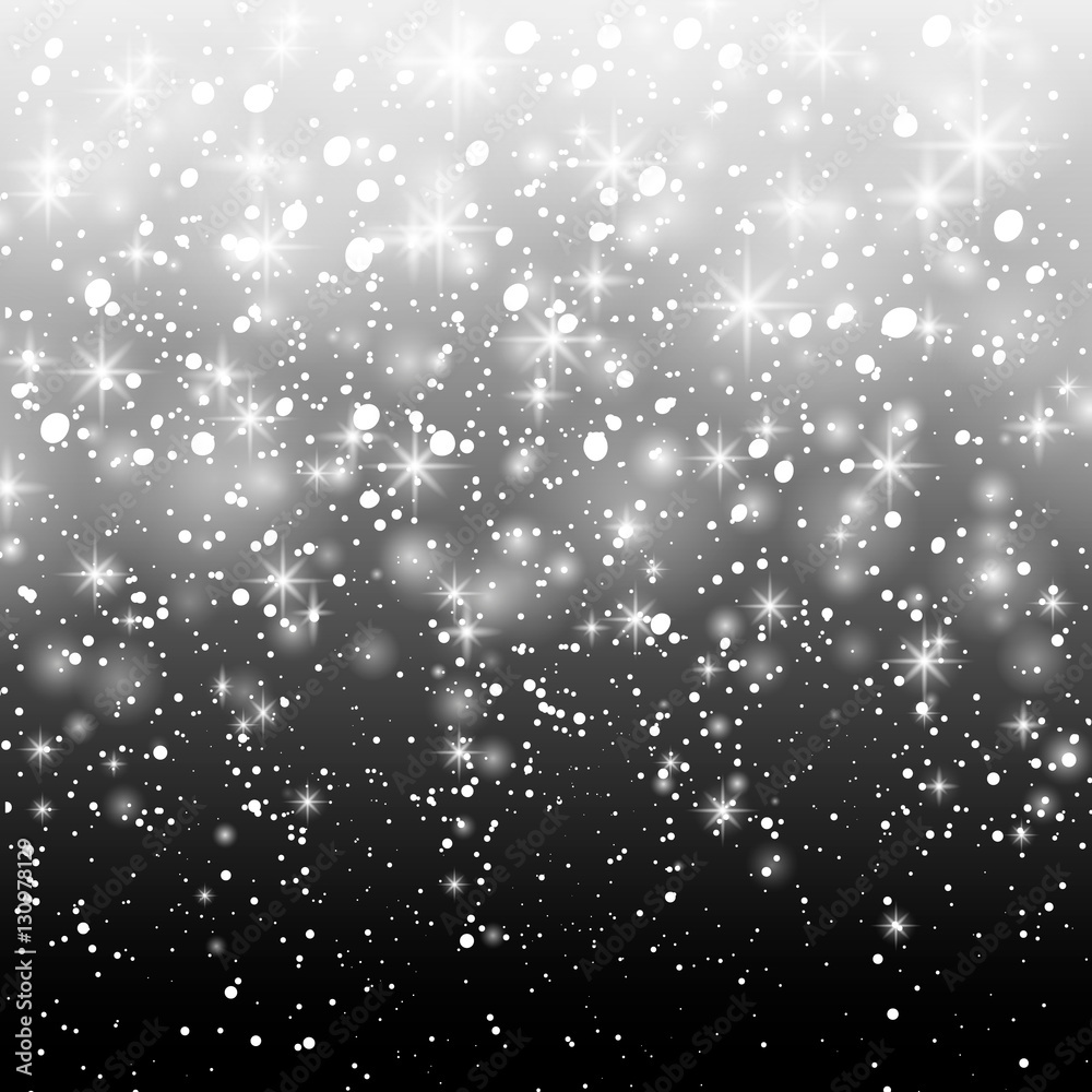 Premium Vector  Snowfall with silver background and glitter