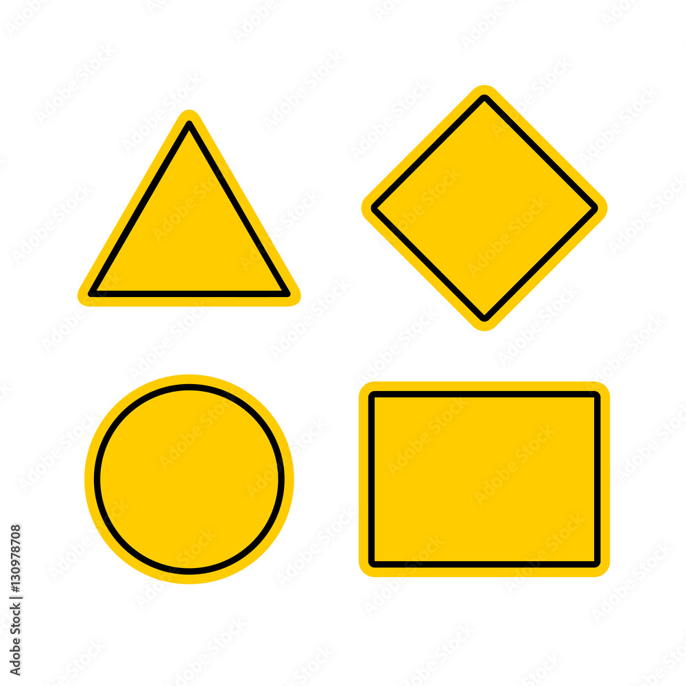 Empty warning sign templates set Empty warning sign templates set