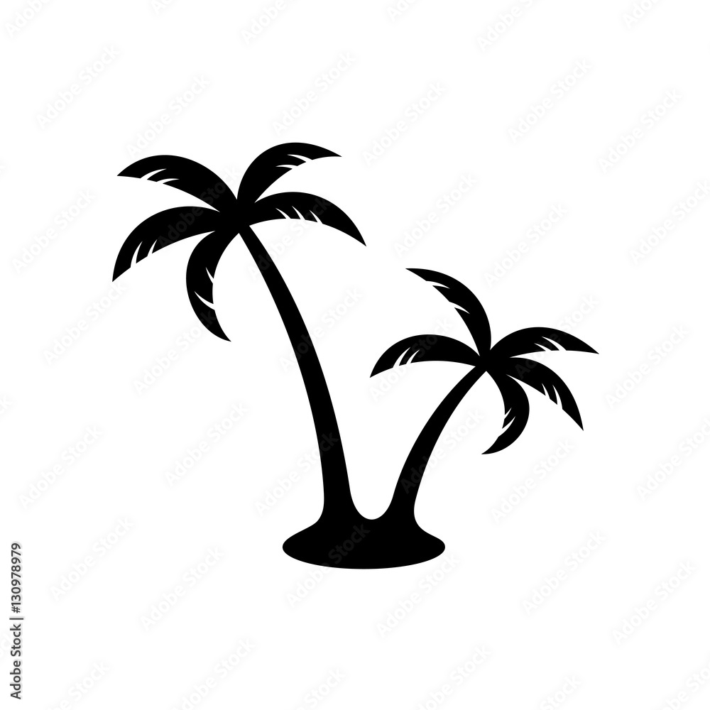 Fototapeta premium Palm trees black silhouette