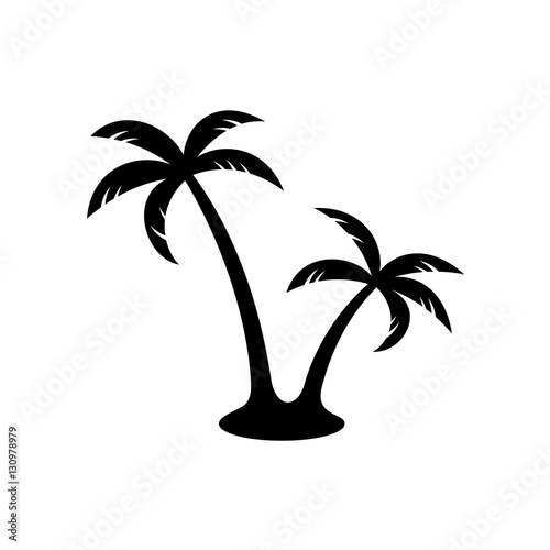 Palm trees black silhouette