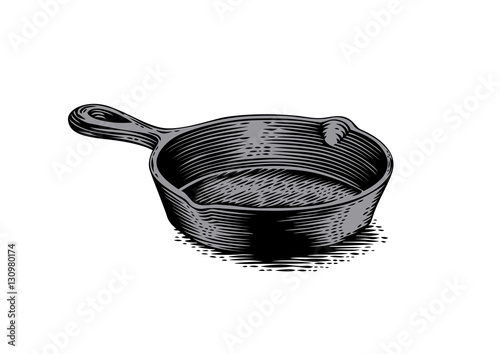 Black cast iron pan