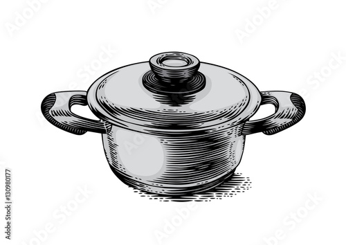 Small metal pot with lid