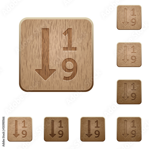 Ascending numbered list wooden buttons