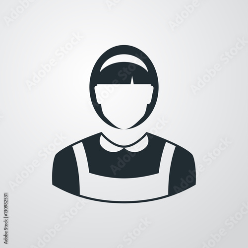 Icono plano silueta doncella en fondo degradado