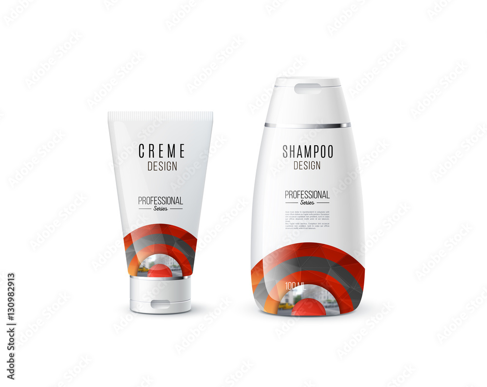 Abstract body care cosmetic brand concept. Tube cream, shampoo p Abstract body care cosmetic brand concept. Tube cream, shampoo p