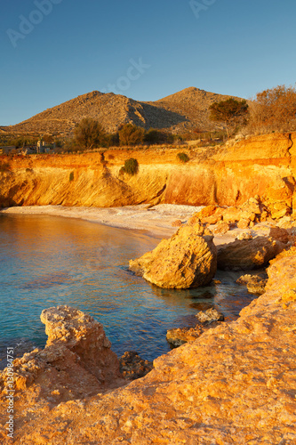 Tableau sur toile Beach on Halki island in Dodecanese archipelago, Greece.