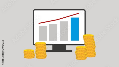 a computer with a growth graph