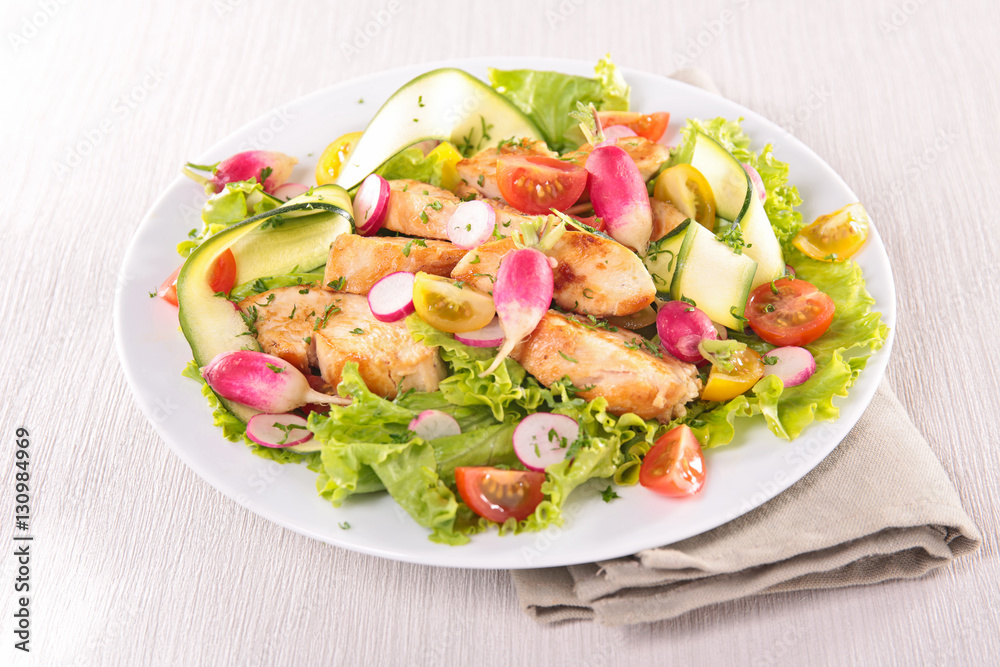 vegetable salad with grilled chicken vegetable salad with grilled chicken