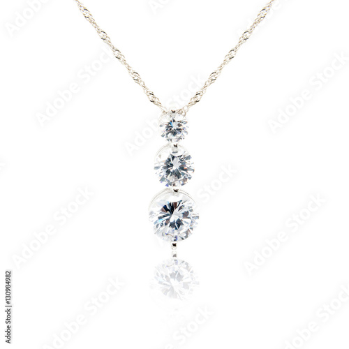 Diamond pendant isolated on white