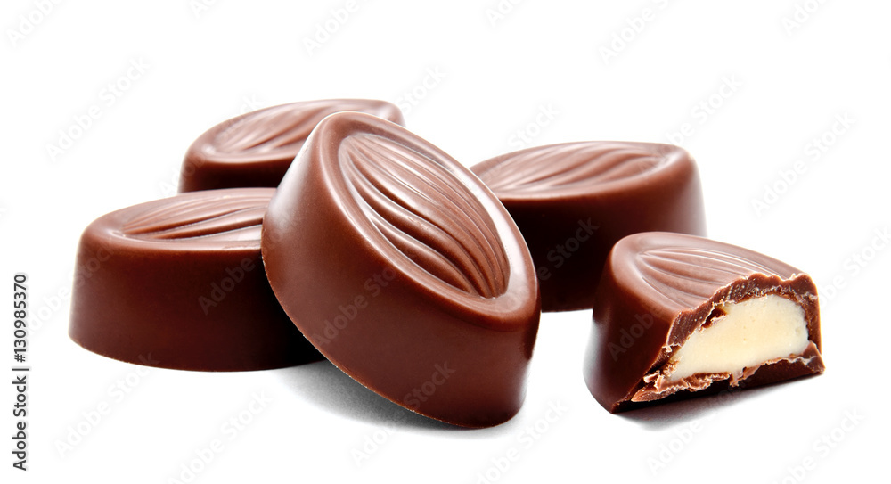 Assortment of chocolate candies sweets isolated Assortment of chocolate candies sweets isolated