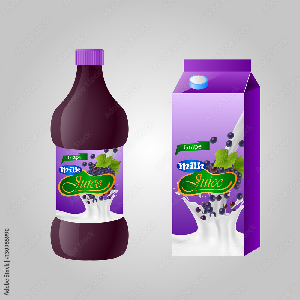 Blank milk or juice pack. Vector illuctration Blank milk or juice pack. Vector illuctration