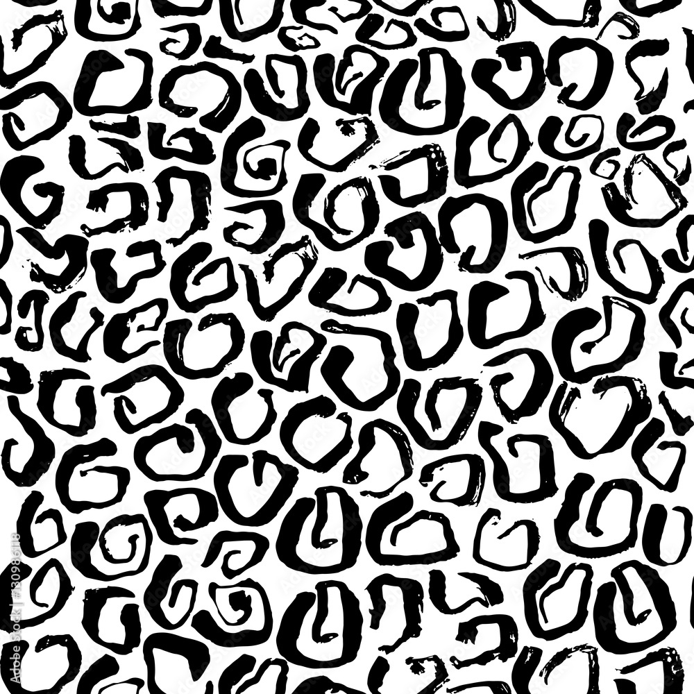 Vector illustration Leopard print seamless pattern. Black and white background Vector illustration Leopard print seamless pattern. Black and white background