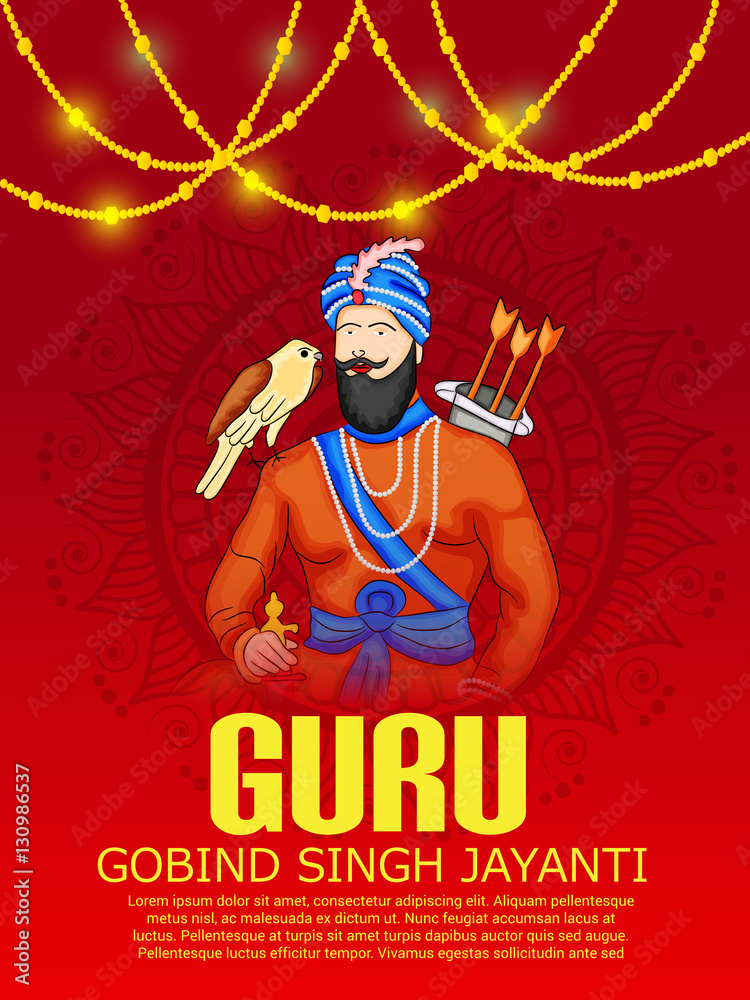 Happy Guru Gobind Singh Jayanti Stock Illustration | Adobe Stock