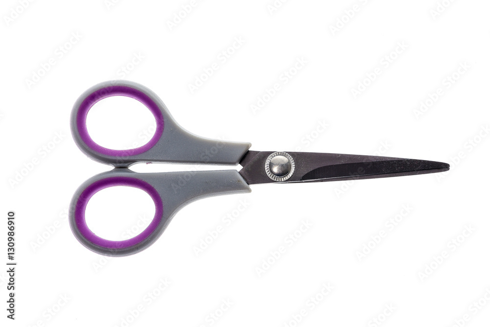 Office or sewing scissors utensil isolated on white background. Office or sewing scissors utensil isolated on white background.