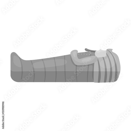 Pharaoh sarcophagus icon in monochrome style isolated on white background. Ancient Egypt symbol stock vector illustration.