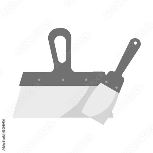 Putty knives icon in monochrome style isolated on white background. Build and repair symbol stock vector illustration.