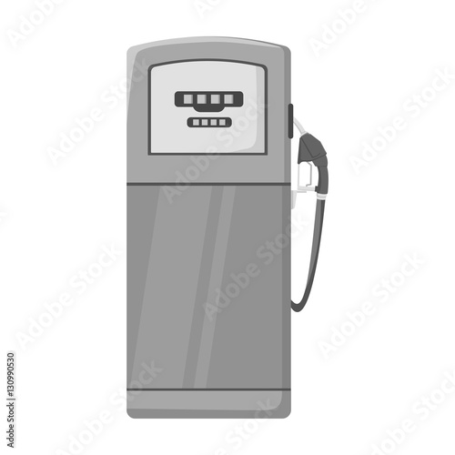 Fuel dispencer icon in monochrome style isolated on white background. Oil industry symbol stock vector illustration.
