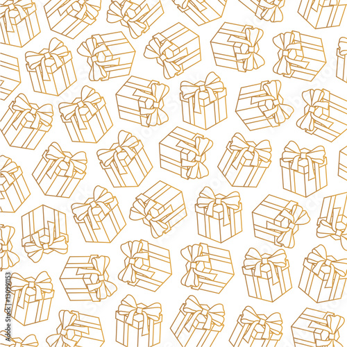 vector pattern of hand drawnn gift boxes photo