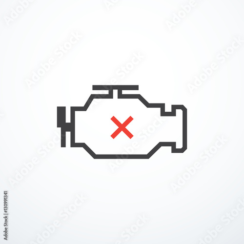 Vector check engine icon