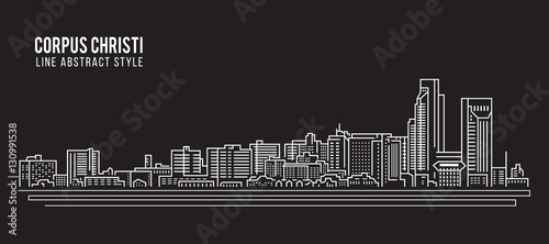 Cityscape Building Line art Vector Illustration design - Corpus Christi city photo