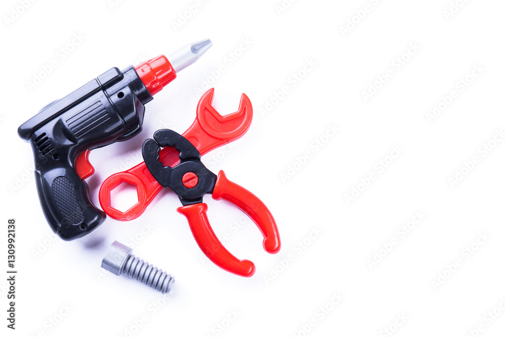 Craftsman tool toy with plenty of copy space for your text Craftsman tool toy with plenty of copy space for your text