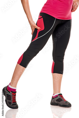 Woman showing leg
