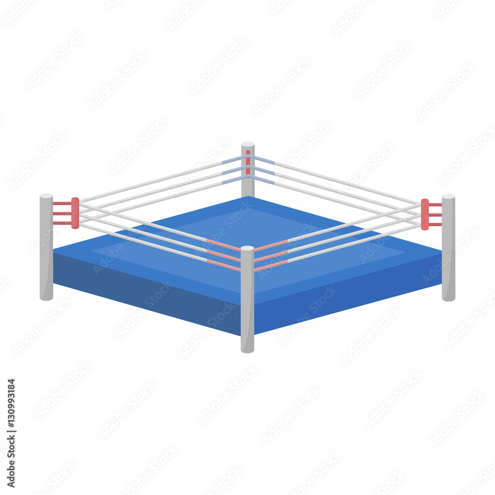 Boxing ring icon in cartoon style isolated on white background. Boxing  symbol stock vector illustration. Stock Vector | Adobe Stock