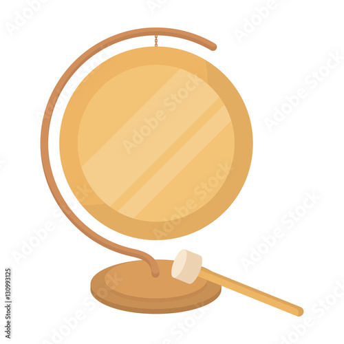 Boxing gong icon in cartoon style isolated on white background. Boxing symbol stock vector illustration.