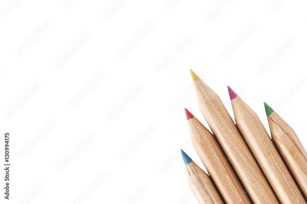 Obraz premium Colored pencils isolated on white background