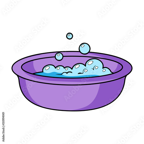 Baby bath icon in cartoon style isolated on white background. Baby born symbol stock vector illustration.