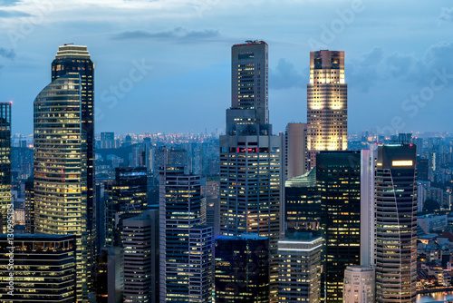 Photography Panoramic View of Singapore at Dusk