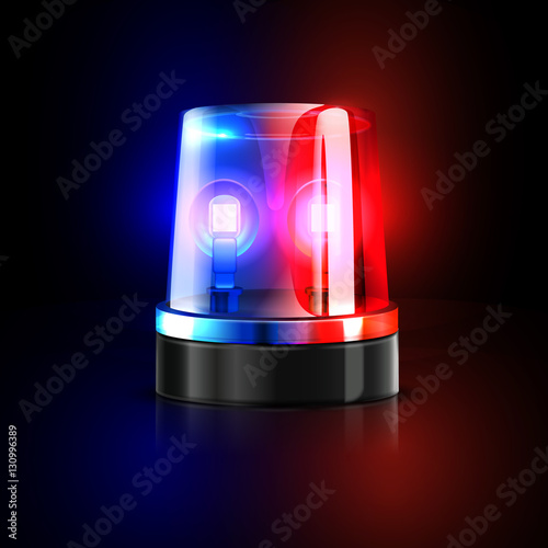 Emergency flashing police siren vector illustration