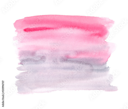 Pink to pale grey gradient painted in watercolor on clean white background