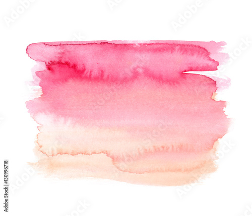 Pink to pale orange gradient painted in watercolor on clean white background