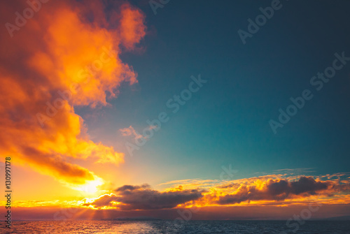 Summer sunset in Antarctica. Beautiful winter background © Goinyk