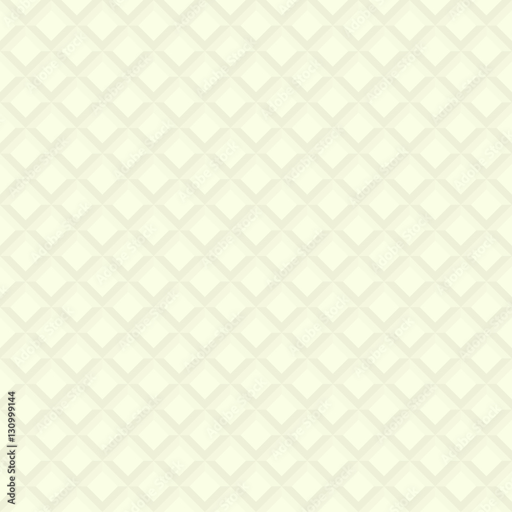 Seamless background. Modern geometric pattern with volume repeating rhombuses. Light yellow pattern