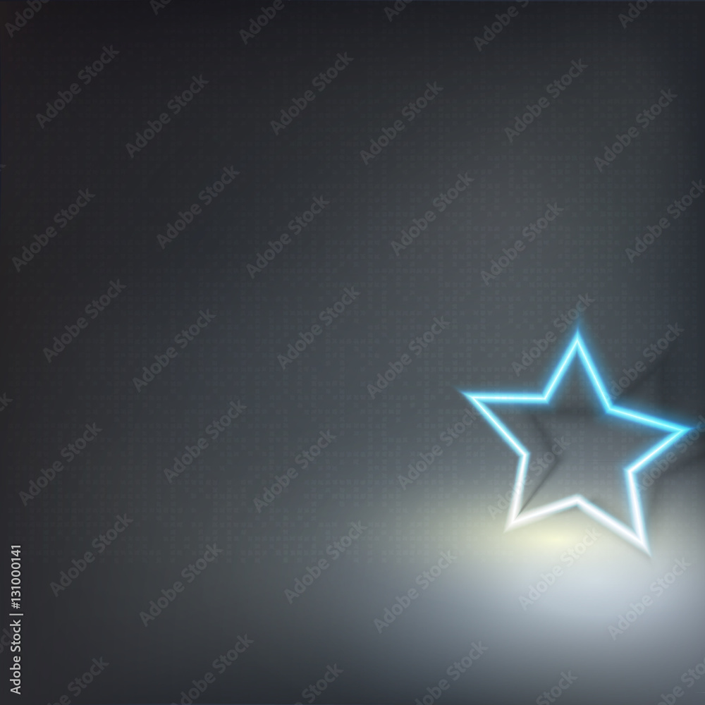 Glowing neon star. Vector illustration Glowing neon star. Vector illustration