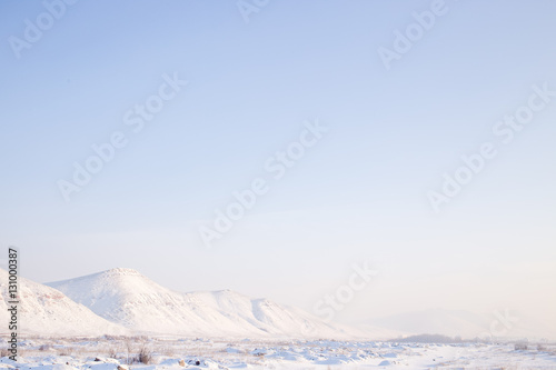 winter sky and snowy hills