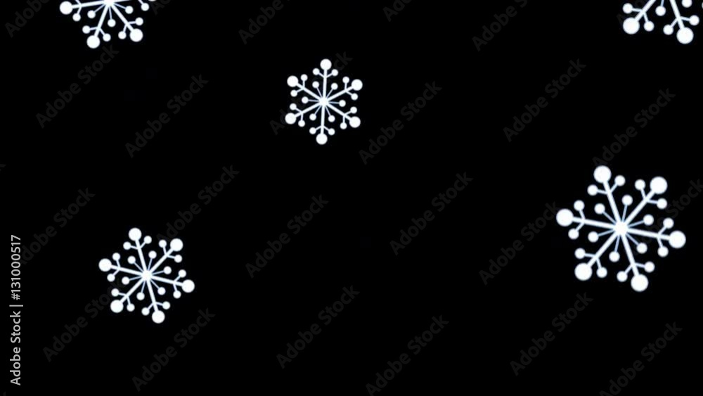 Seamless cartoon snowflakes with alpha channel