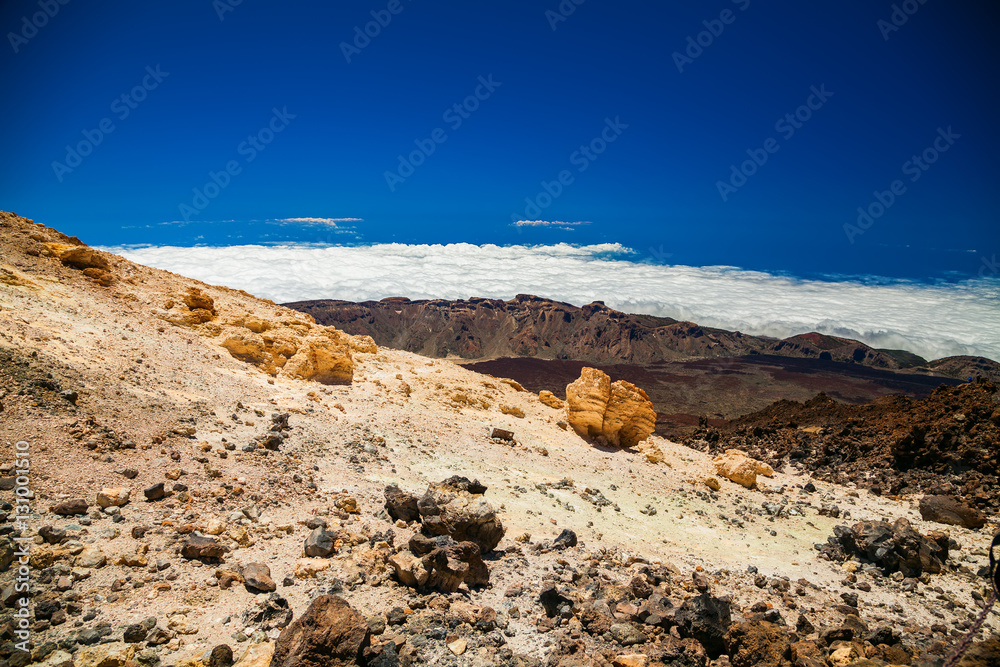 aerial landscape from mount Teide