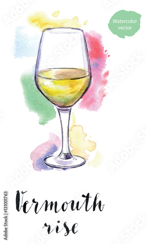 Wineglass of vermouth rise